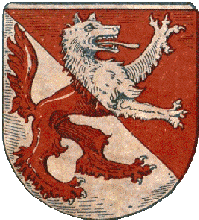 Wappen von Olvenstedt mit dem Asenwolf